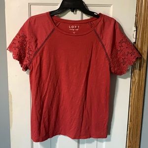 Loft Size SM Worn Once Soft Red Tee so cute!